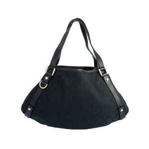Gucci Abbey line shoulder bag black GG denim canvas